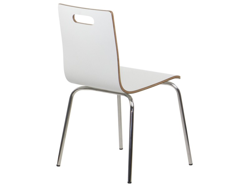 Krzesło  WERDI A stal nierdzewna/biały Stema