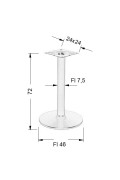 Podstawa stolika metalowa NY-B006/72 - ∅ 46 cm, alu Stema