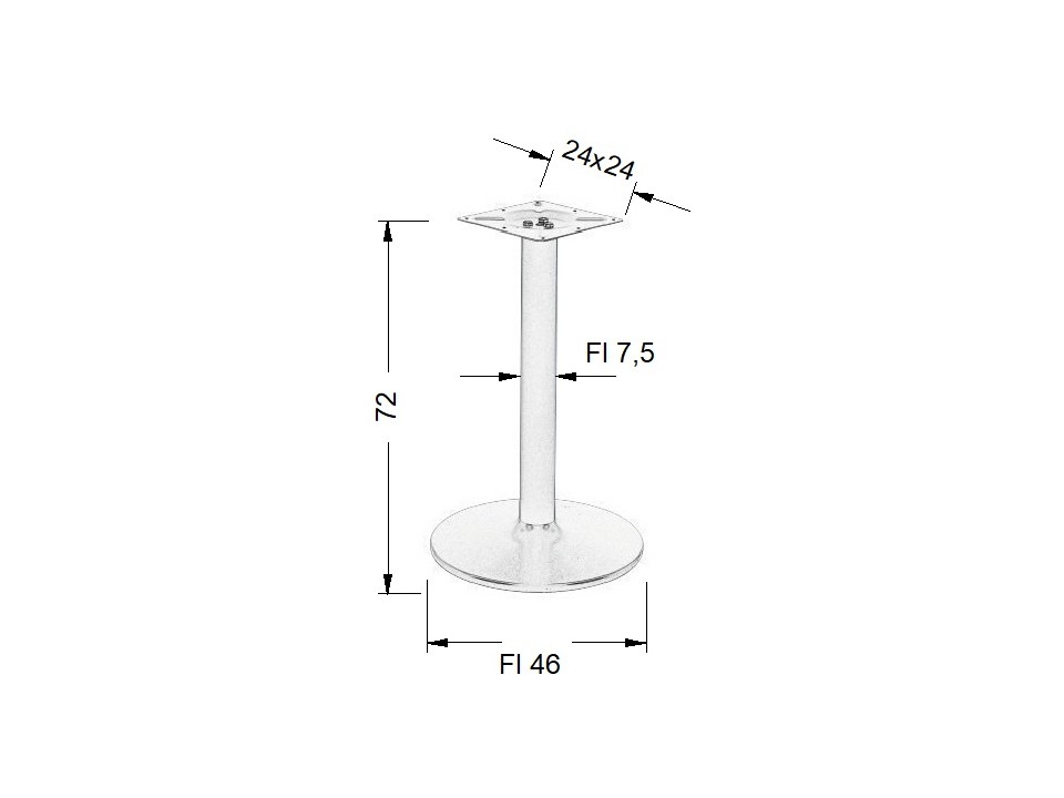 Podstawa stolika metalowa NY-B006/72 - ∅ 46 cm, alu Stema