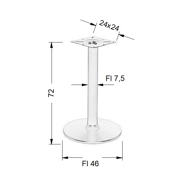Podstawa stolika metalowa NY-B006/72 - ∅ 46 cm, czarny Stema