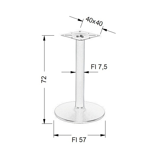 Podstawa stolika NY-B006, 2 kolory, śr. Podstawy fi 57 cm (stelaż stolika, stołu) - Stema