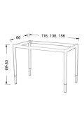 Ramowy stelaż biurka i stołu z nogą okrągłą NY-A057/O regulowany - 156x66 cm, alu Stema