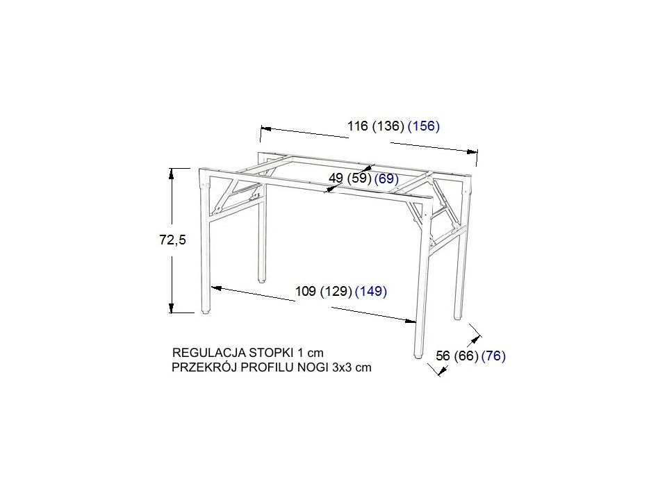 Stelaż biurka i stołu NY-A024 - 116x66 cm, czarny Stema