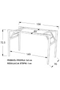 Stelaż biurka i stołu NY-A024 - 156x76 cm, czarny Stema