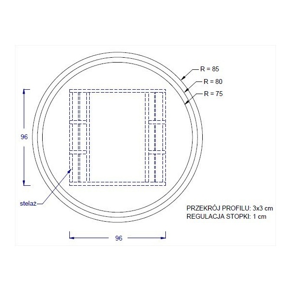 Stelaż składany stołu o wym. 96x96 cm - 2 kolory - Stema