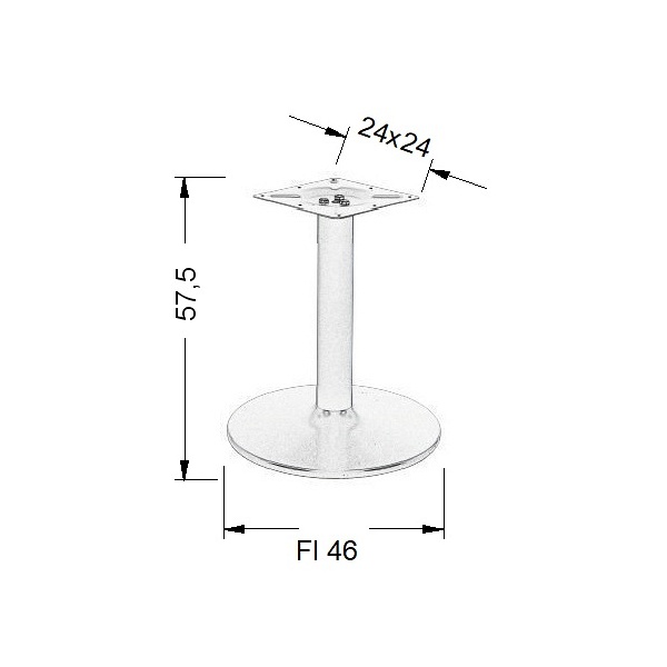 Podstawa stolika metalowa NY-B006/57,5 - ∅ 46 cm, alu Stema