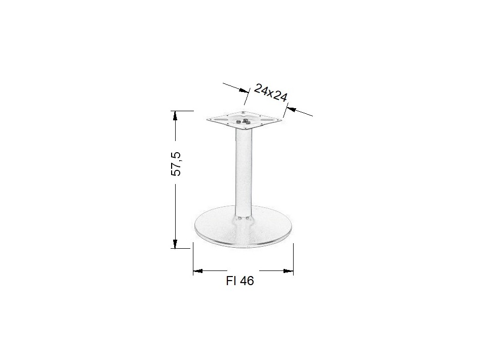 Podstawa stolika metalowa NY-B006/57,5 - ∅ 46 cm, alu Stema