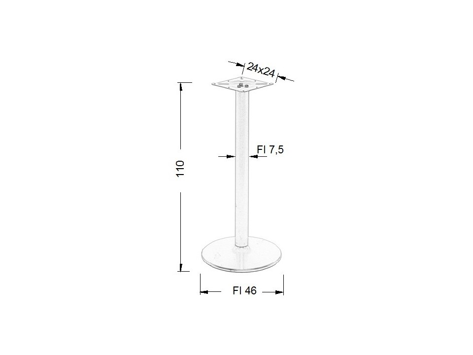 Podstawa stolika NY-B006, wysokość 110 cm, aluminium - Stema