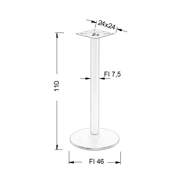 Podstawa stolika metalowa NY-B006/110 - ∅ 46 cm, czarny Stema