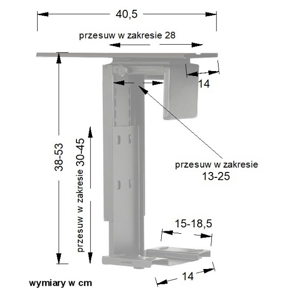 Uchwyt na komputer do biurka ST-ZA-01 - Aluminium Stema