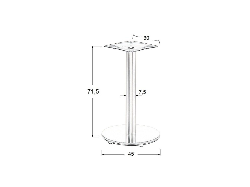 Podstawa stolika ze stali nierdzewnej SH-2001-1/S szczotkowana - ∅ 45 cm Stema
