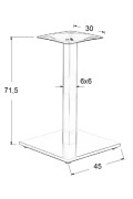 Podstawa stolika ze stali nierdzewnej SH-2002-1/S/6 szczotkowana - 45x45 cm Stema