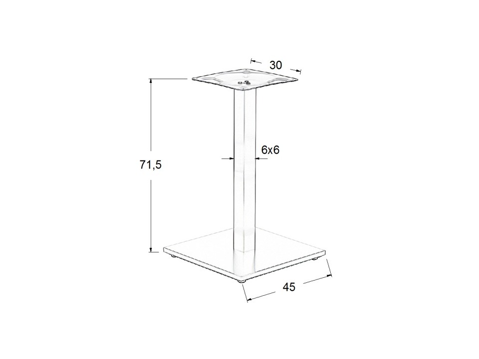 Podstawa stolika ze stali nierdzewnej SH-2002-1/S/6 szczotkowana - 45x45 cm Stema