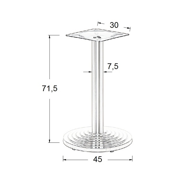 Podstawa stolika ze stali nierdzewnej SH-2013/S - ∅ 45 cm Stema