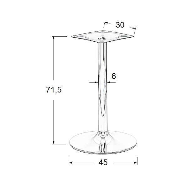 Podstawa stolika chromowana SH-4005 chrom - ∅ 45 cm Stema