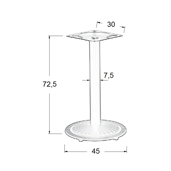 Podstawa stolika metalowa SH-4004-1/B - ∅ 45 cm Stema