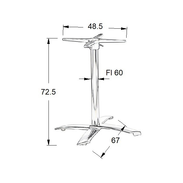 Podstawa stolika aluminiowa SH-7001/A uchylna aluminium - 67x67 cm Stema