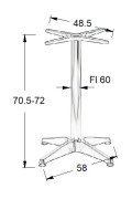 Podstawa stolika aluminiowa SH-7003-1/A aluminium - 58x58 cm Stema