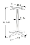 Podstawa stolika aluminiowa SH-7003-1/A aluminium - 58x58 cm Stema