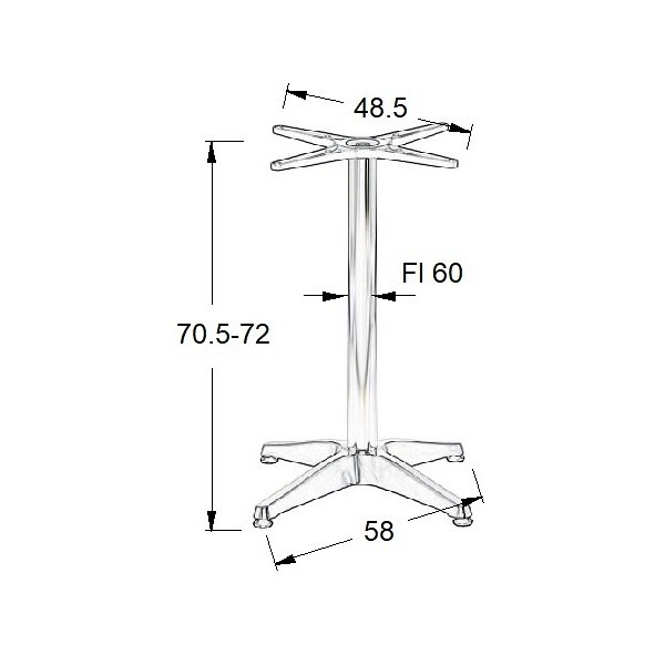 Podstawa stolika aluminiowa SH-7003-1/A aluminium - 58x58 cm Stema
