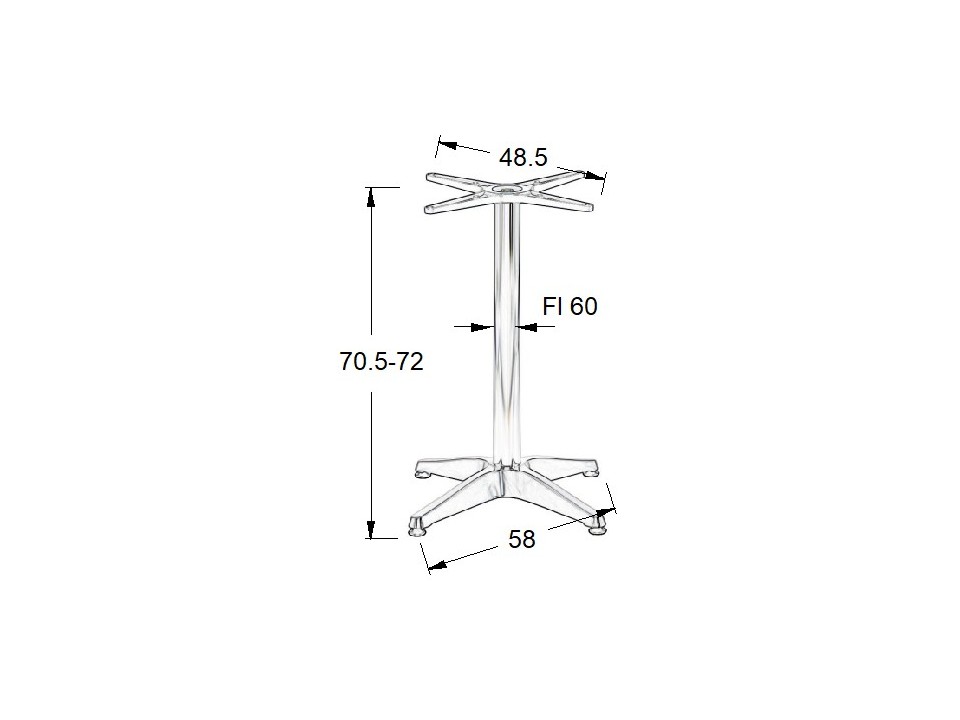 Podstawa stolika aluminiowa SH-7003-1/A aluminium - 58x58 cm Stema