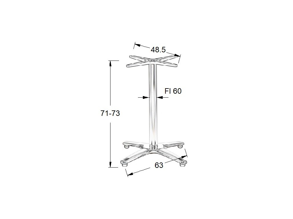 Podstawa stolika aluminiowa SH-7102/A alu / stal nierdzewna - 63x63 cm Stema