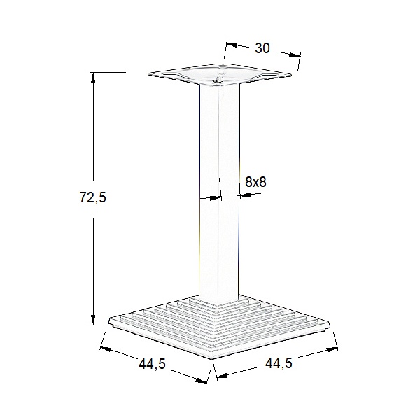 Podstawa stolika żeliwna SH-5014-6/B - 45x45 cm Stema