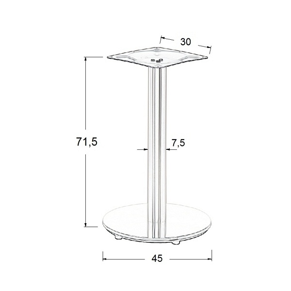 Podstawa stolika ze stali nierdzewnej SH-2001-1/P polerowana - ∅ 45 cm Stema