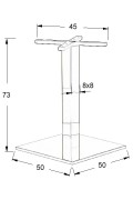 Podstawa stolika ze stali nierdzewnej WYCOFANY-SH-2002-2/P polerowana - 50x50 cm Stema