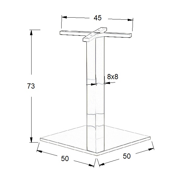 Podstawa stolika ze stali nierdzewnej WYCOFANY-SH-2002-2/P polerowana - 50x50 cm Stema