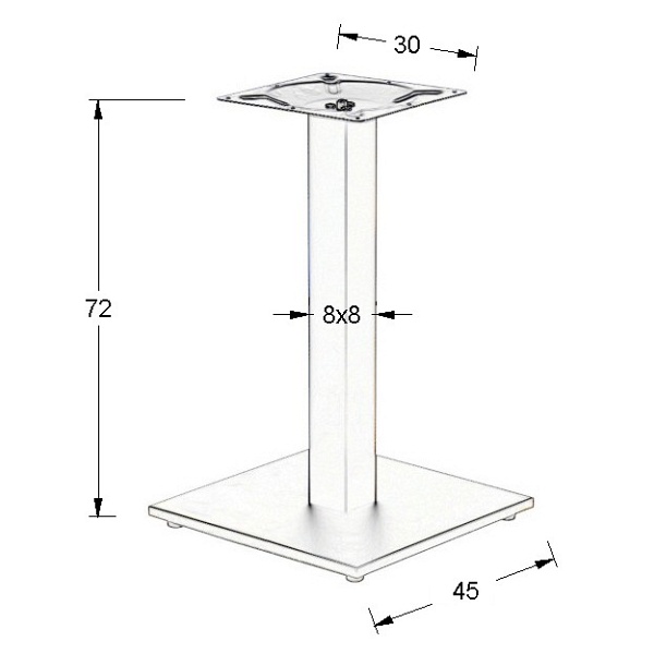 Podstawa stolika metalowa SH-2011-2/A - 45x45 cm Stema