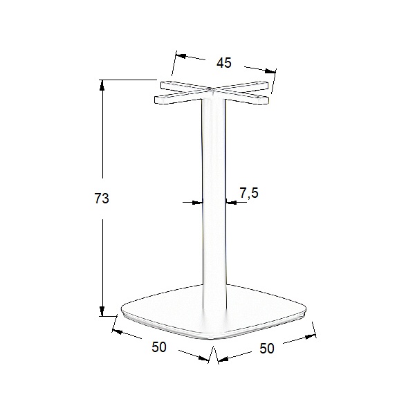 Podstawa stolika metalowa SH-3050-3/A - 50x50 cm Stema