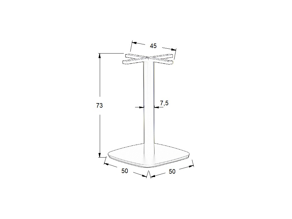 Podstawa stolika metalowa SH-3050-3/A - 50x50 cm Stema