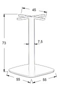 Podstawa stolika metalowa SH-3050-4/B - 55x55 cm Stema