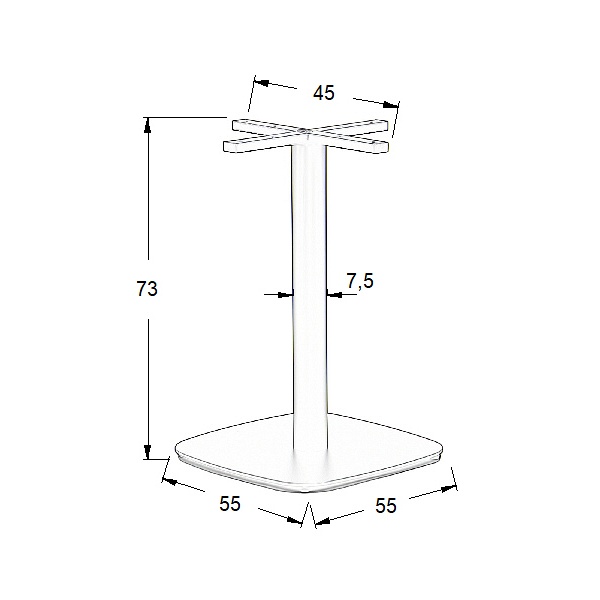 Podstawa stolika metalowa SH-3050-4/B - 55x55 cm Stema