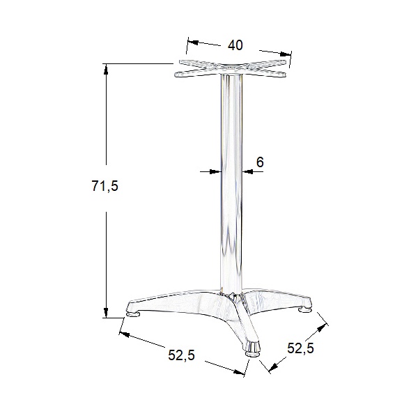 Podstawa stolika aluminiowa SH-7002/A aluminium - ∅ 61 cm Stema