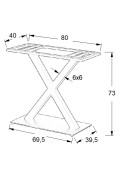 Podstawa stolika metalowa SH-3007-2/B - 69,5x39,5 cm Stema