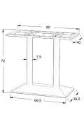 Podstawa stolika metalowa SH-4001-2/B - 69,5x39,5 cm Stema