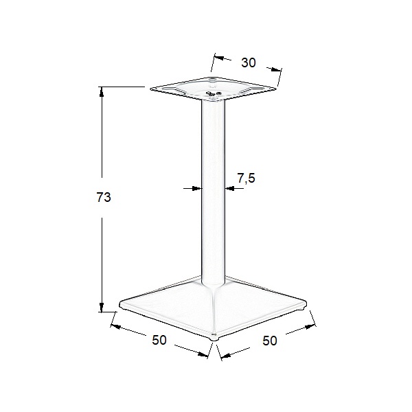 Podstawa stolika metalowa SH-4002-8/B - 50x50 cm Stema