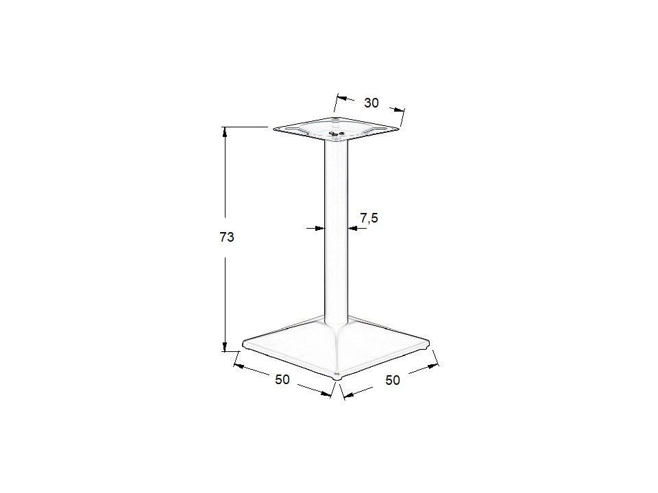 Podstawa stolika metalowa SH-4002-8/B - 50x50 cm Stema