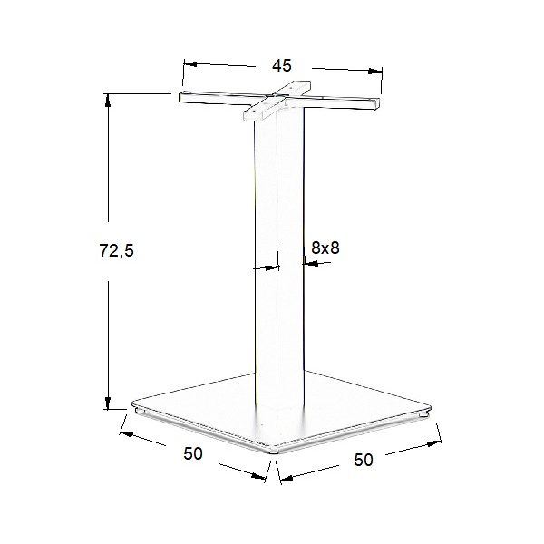 Podstawa stolika ze stali nierdzewnej SH-3002-6/P polerowana - 50x50 cm Stema