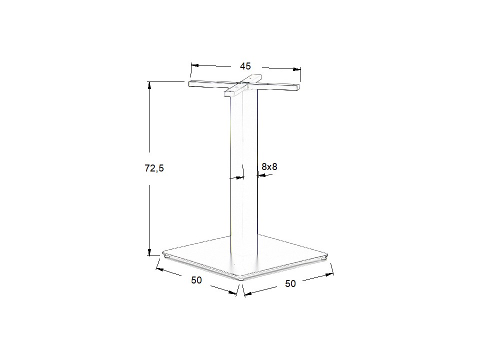 Podstawa stolika ze stali nierdzewnej SH-3002-6/P polerowana - 50x50 cm Stema