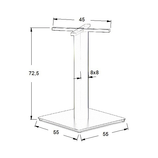Podstawa stolika ze stali nierdzewnej SH-3002-7/P polerowana - 55x55 cm Stema