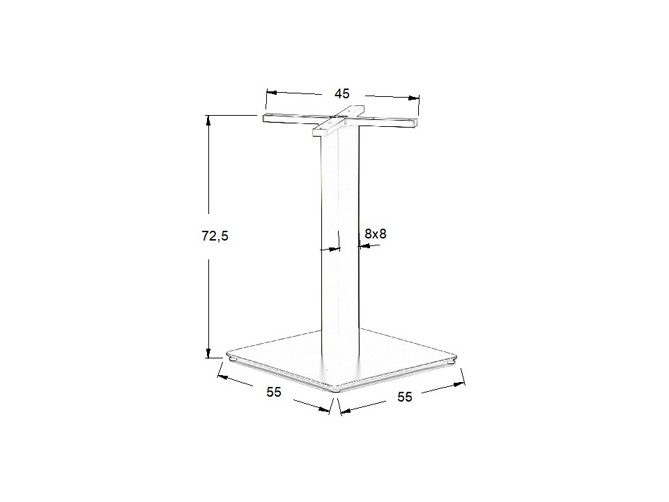 Podstawa stolika ze stali nierdzewnej SH-3002-7/P polerowana - 55x55 cm Stema