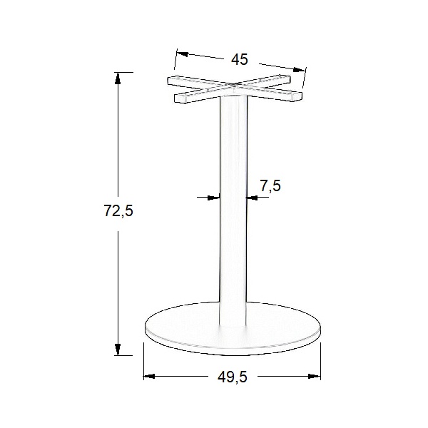 Podstawa stolika metalowa SH-5001-7/B - ∅ 49,5 cm Stema