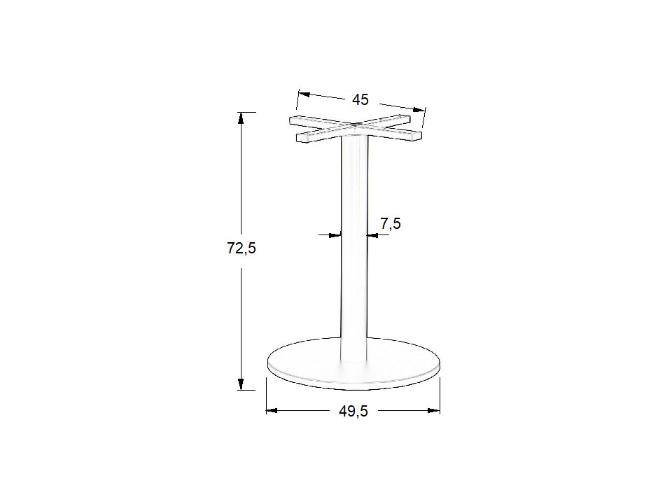 Podstawa stolika metalowa SH-5001-7/B - ∅ 49,5 cm Stema