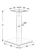 Podstawa stolika ze stali nierdzewnej SH-2002-1/S/8 szczotkowana - 45x45cm Stema