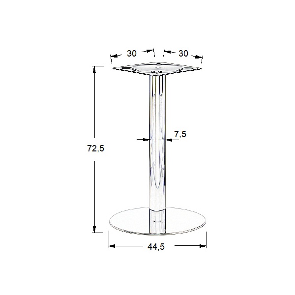 Podstawa stolika ze stali nierdzewnej SH-3001-5/P polerowana - ∅ 44,5 cm Stema