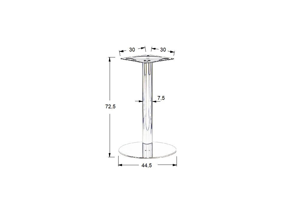 Podstawa stolika ze stali nierdzewnej SH-3001-5/P polerowana - ∅ 44,5 cm Stema