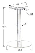 Podstawa stolika ze stali nierdzewnej SH-3001-6/P polerowana - ∅ 49,5 cm Stema